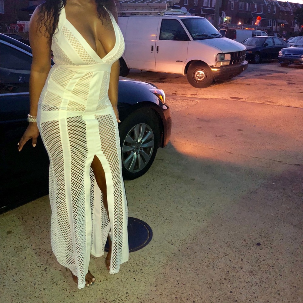 White evening dress